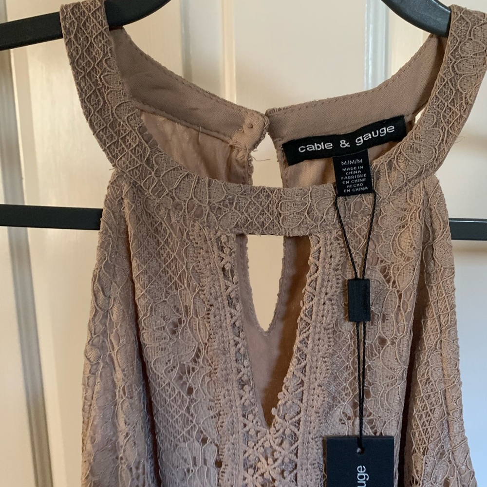 Cable and gauge lace top NWT